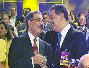 El presidente Danilo Medina y Leonel Fernández en el Congreso.