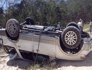 La Jeepeta accidentada del periodista Miguel Guerrero.