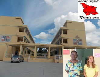 La escuela Francia M. Ayala S. En el recuadro Licda. Amantina Suero Pereyra (Izq.), directora y la Psicóloga Sanyi Montero, orientadora.