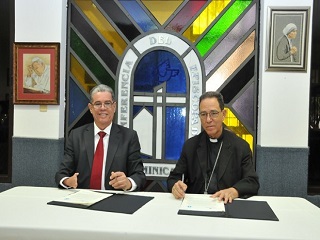 Carlos Amarante Baret y monseñor Gregorio Nicanor Peña