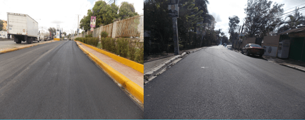 A la izquierda la calle maginal en el kilómetro 28 de la autopista Duarte y luego la antigua carretera Duarte por el barrio Eduardo Brito.