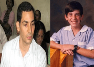 A la izquierda el condenado. Luego la víctima.