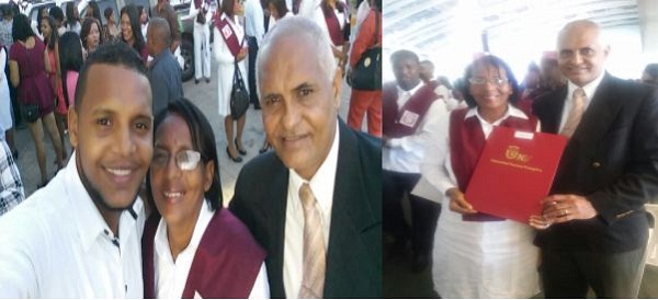 Digna junto a su esposo y su hijo Grégory